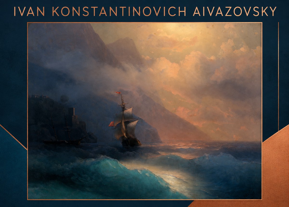 Ivan Konstantinovich Aivazovsky Storm at Sea No3 - Affiche