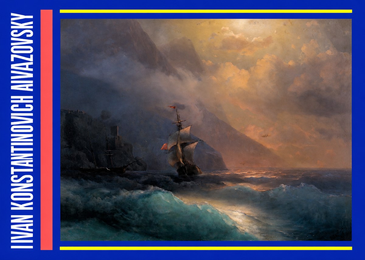 Ivan Konstantinovich Aivazovsky Storm at Sea No5 - Affiche