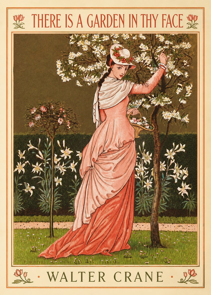 Walter Crane There Is a Garden in Thy Face II No2 - Affiche