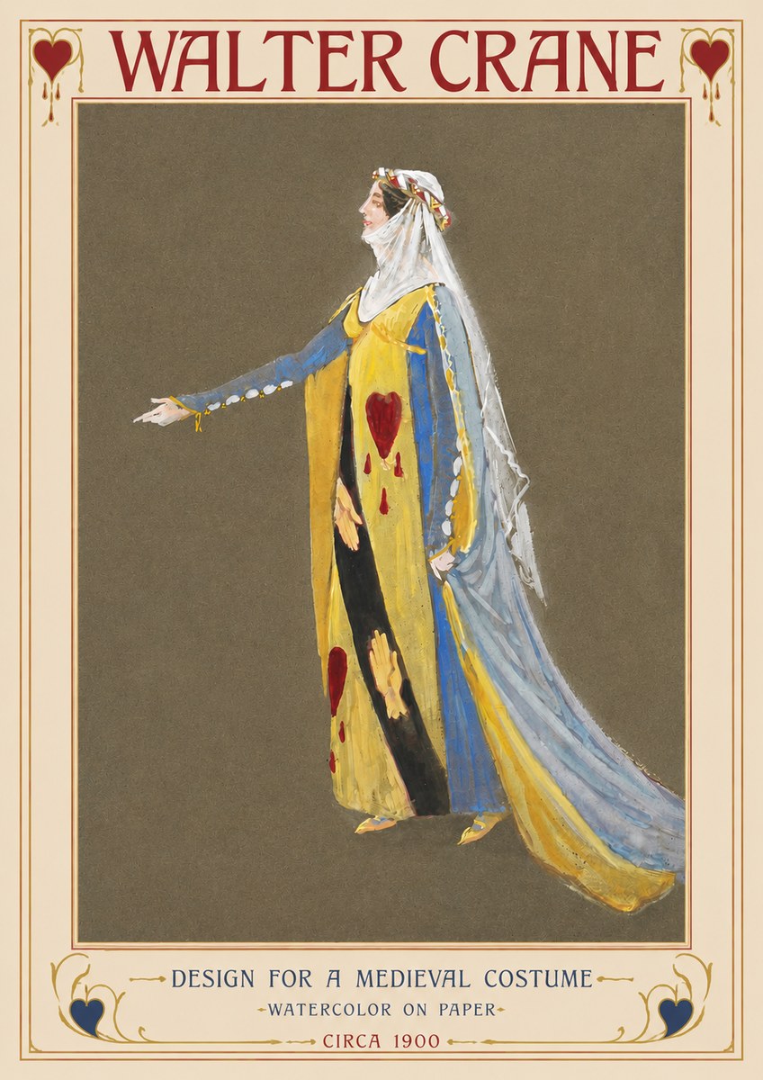 Walter Crane Design for a Medieval Costume No2 - Affiche