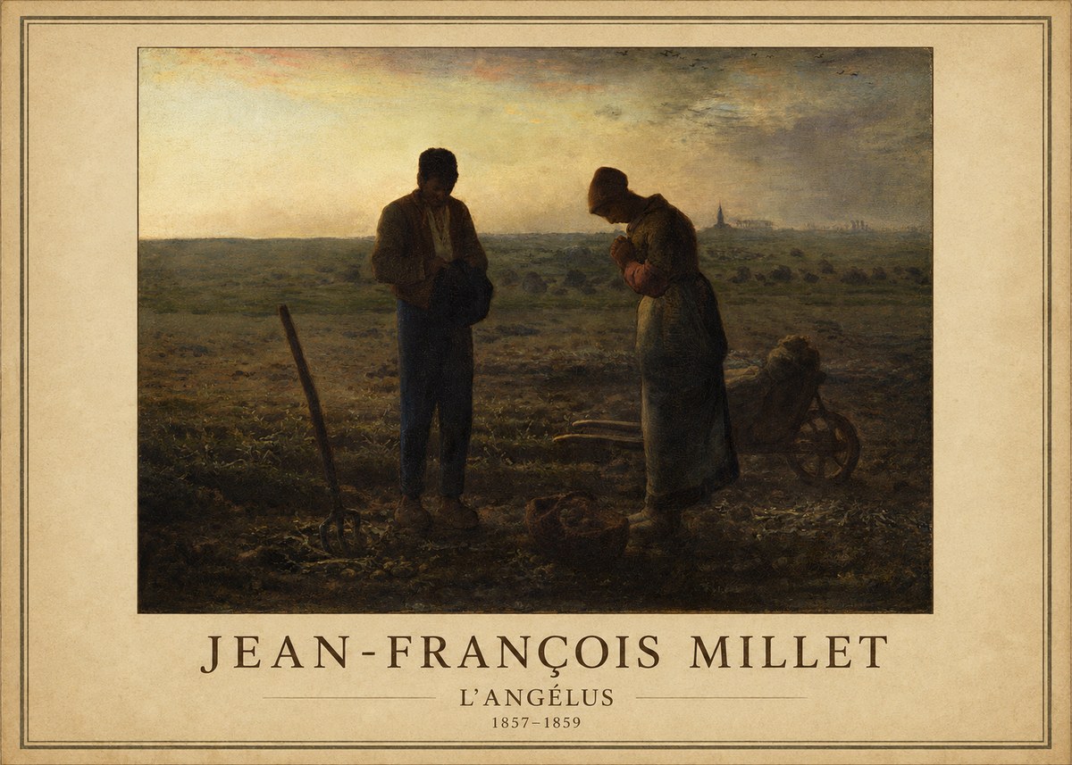 Jean-François Millet L'angélus II No1 - Affiche