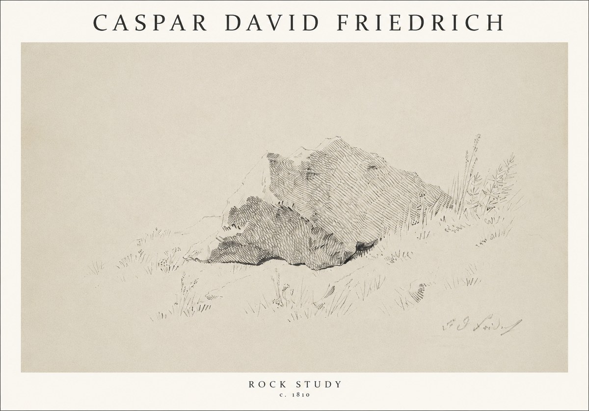 Caspar David Friedrich Rock Study No1 - Affiche