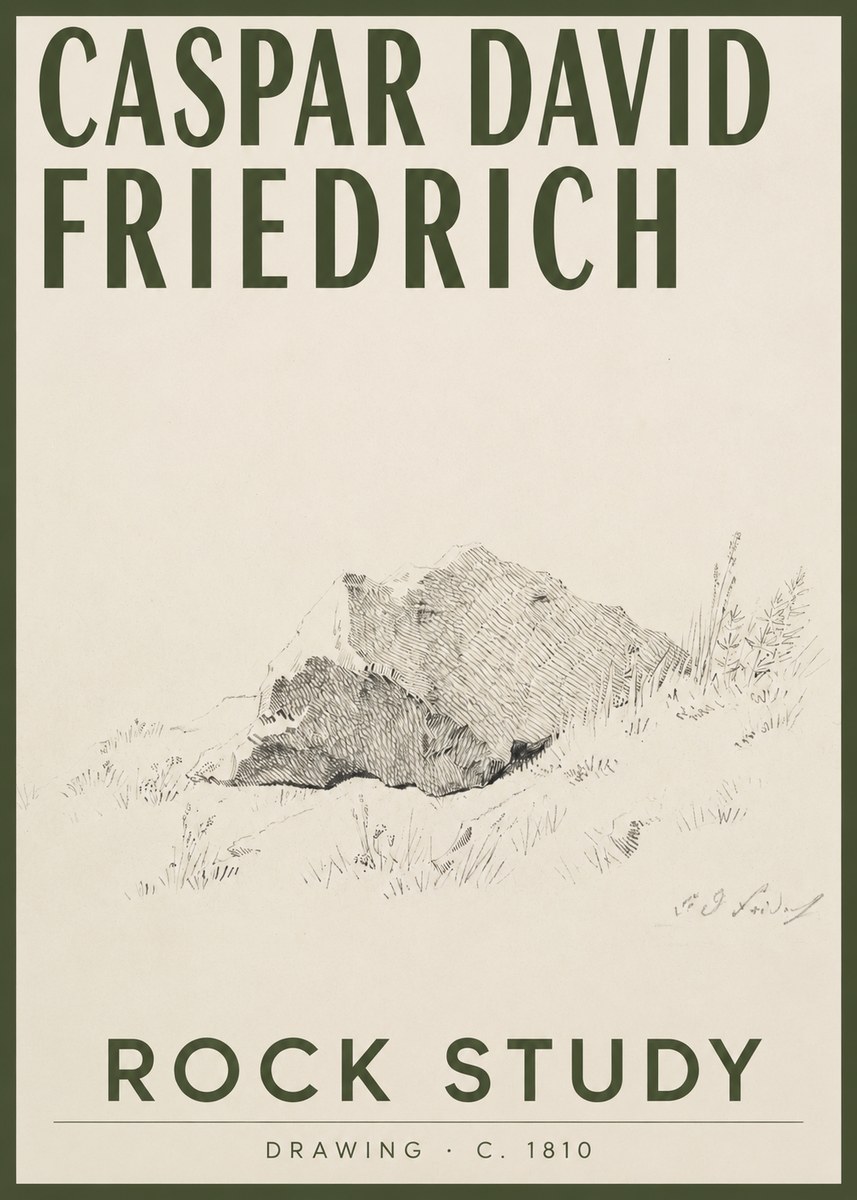 Caspar David Friedrich Rock Study No2 - Affiche