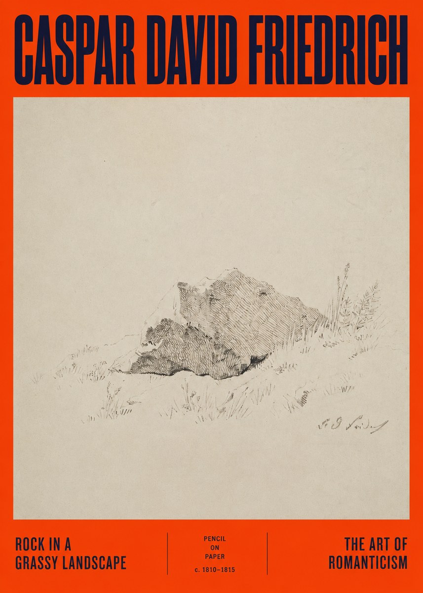 Caspar David Friedrich Rock Study No5 - Affiche