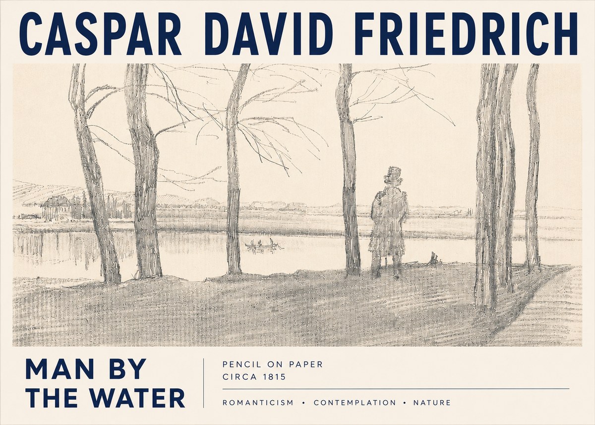 Caspar David Friedrich Man by the Water No3 - Affiche