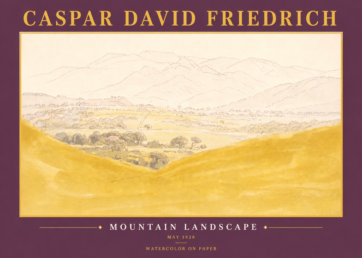 Caspar David Friedrich Mountain Landscape No6 - Affiche