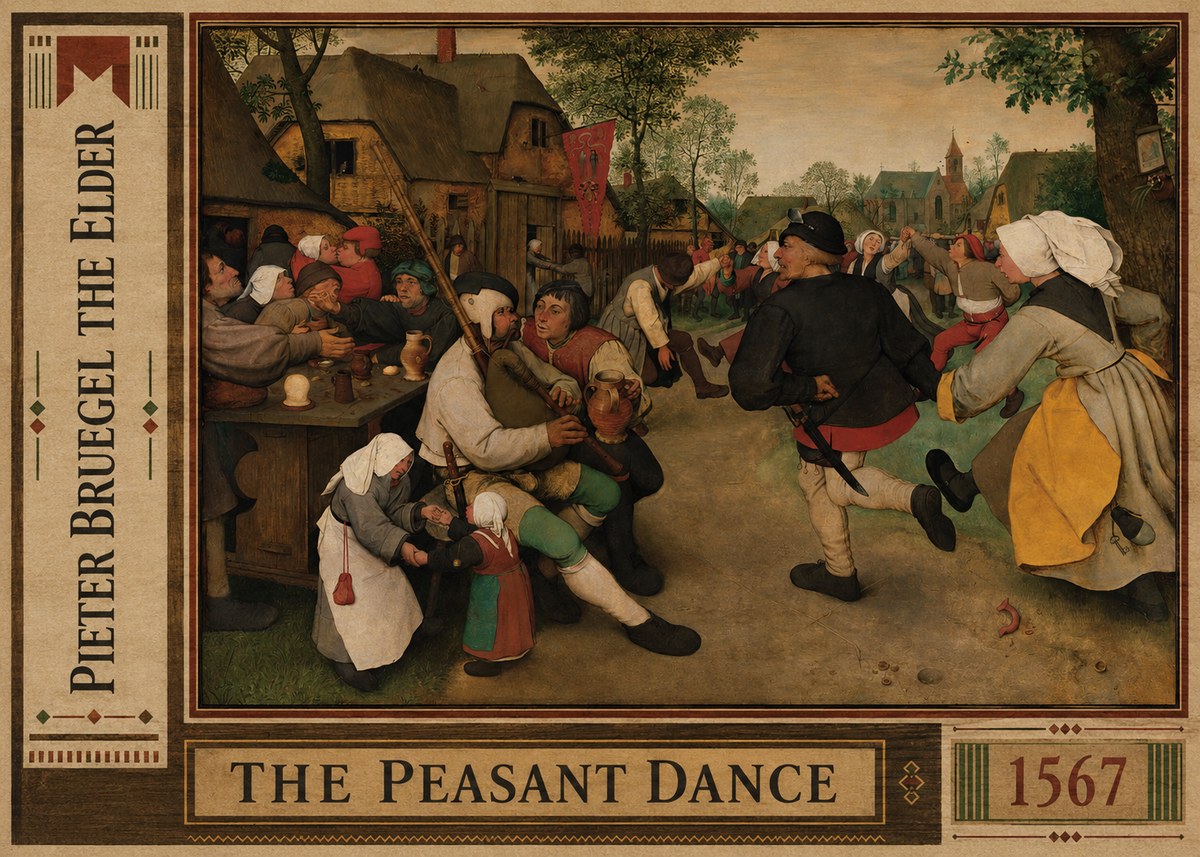 Pieter Bruegel The Peasant Dance II No2 - Affiche