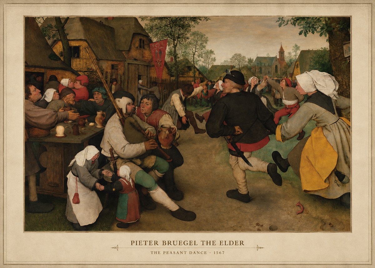 Pieter Bruegel The Peasant Dance II No3 - Affiche
