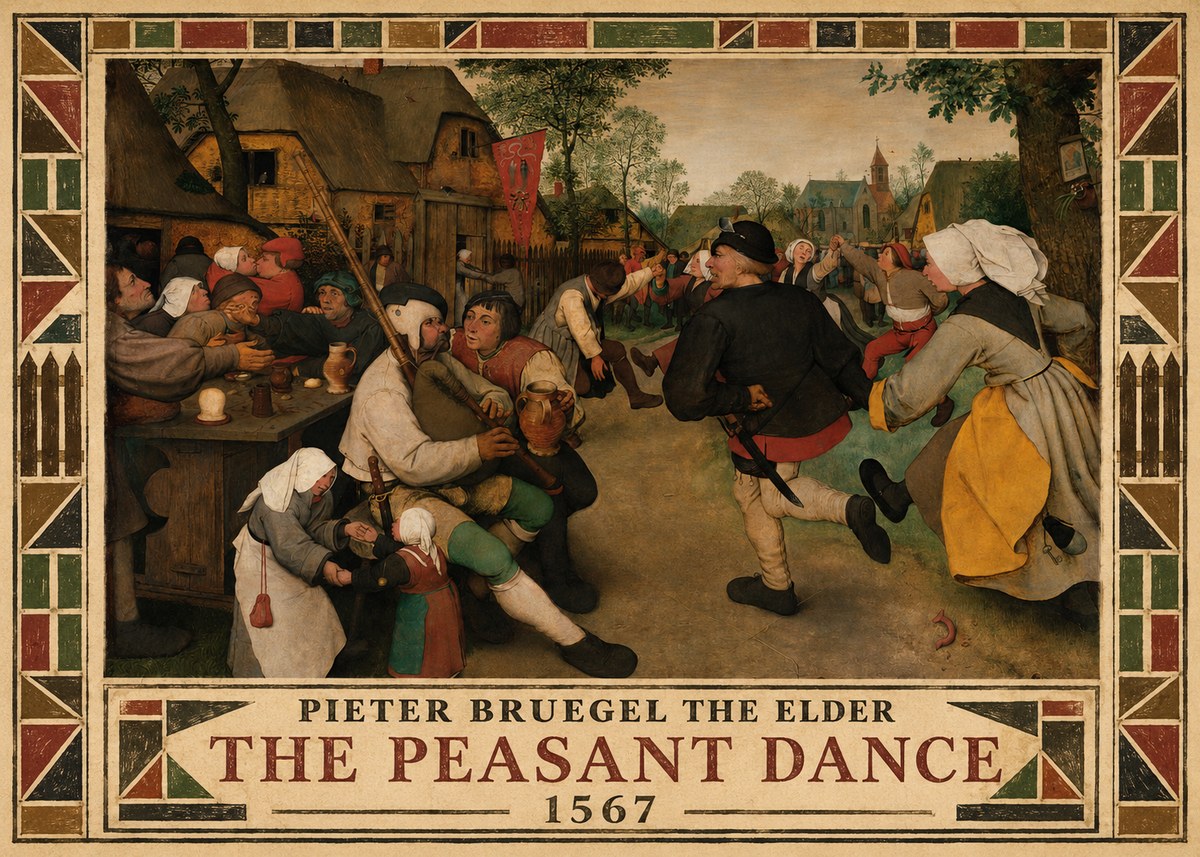 Pieter Bruegel The Peasant Dance II No4 - Affiche