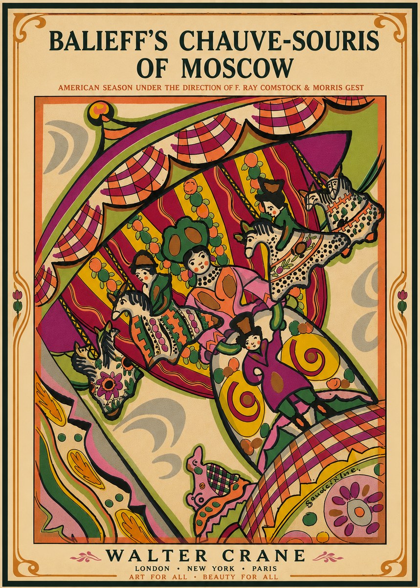 Walter Crane Balieff's Chauve-souris of Moscow No5 - Affiche