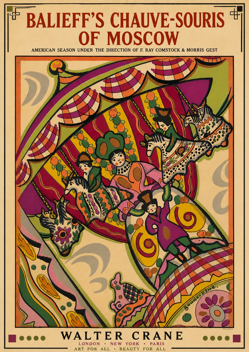Walter Crane Balieff's Chauve-souris of Moscow No6 - Affiche