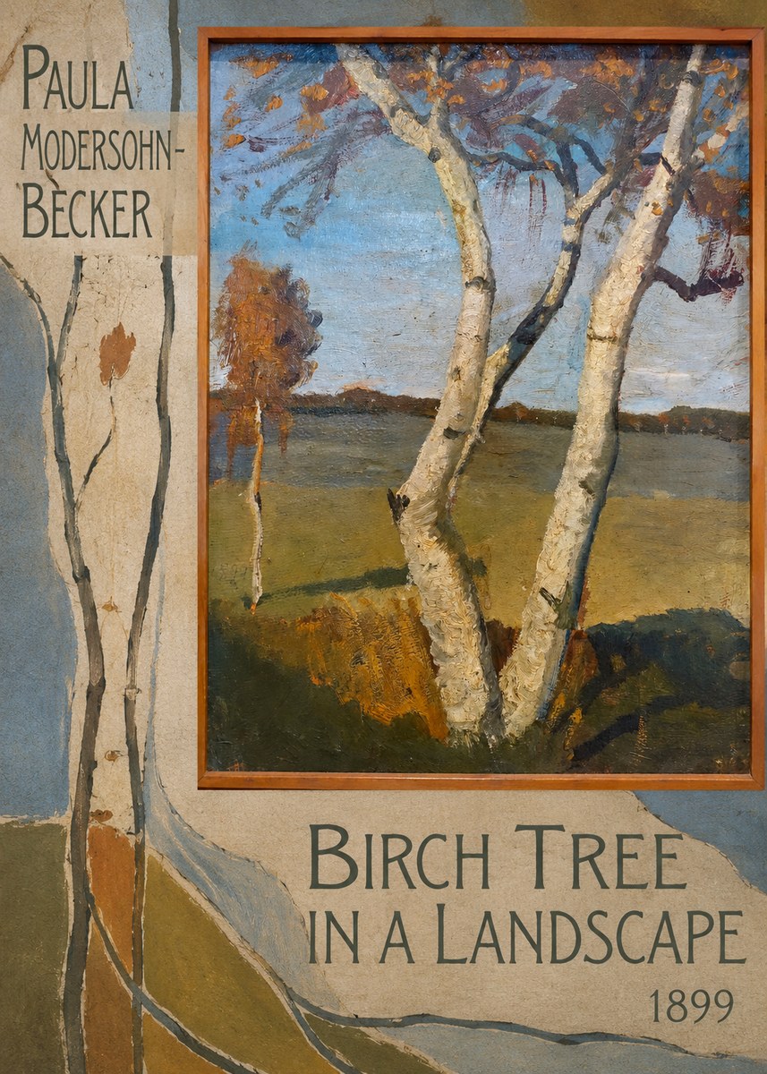 Paula Modersohn-Becker Birch Tree in a Landscape No2 - Affiche