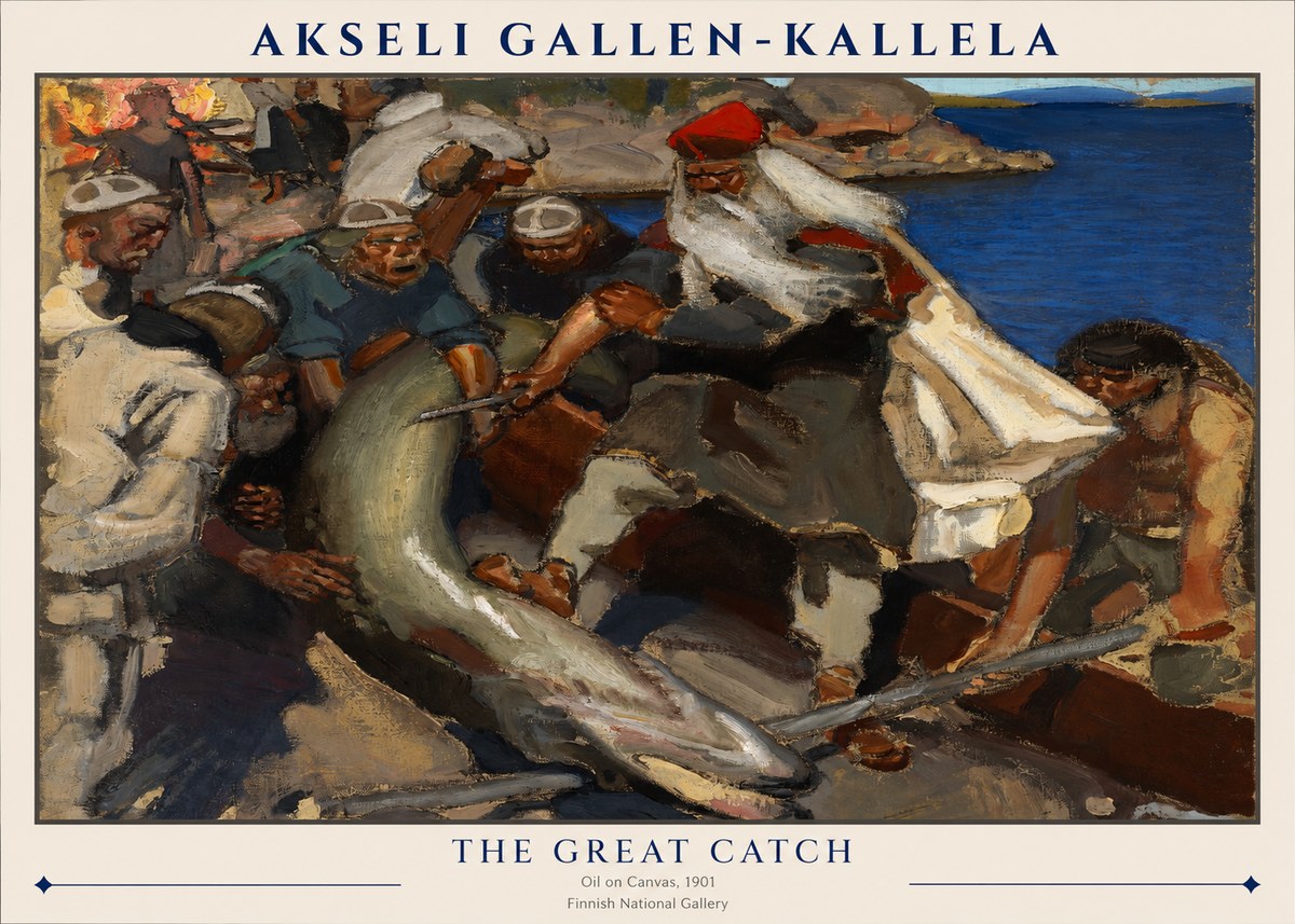 Akseli Gallen-Kallela The Great Catch No1 - Affiche