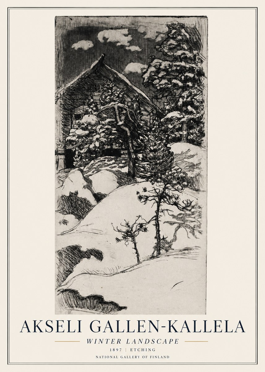 Akseli Gallen-Kallela Winter Landscape I No1 - Affiche
