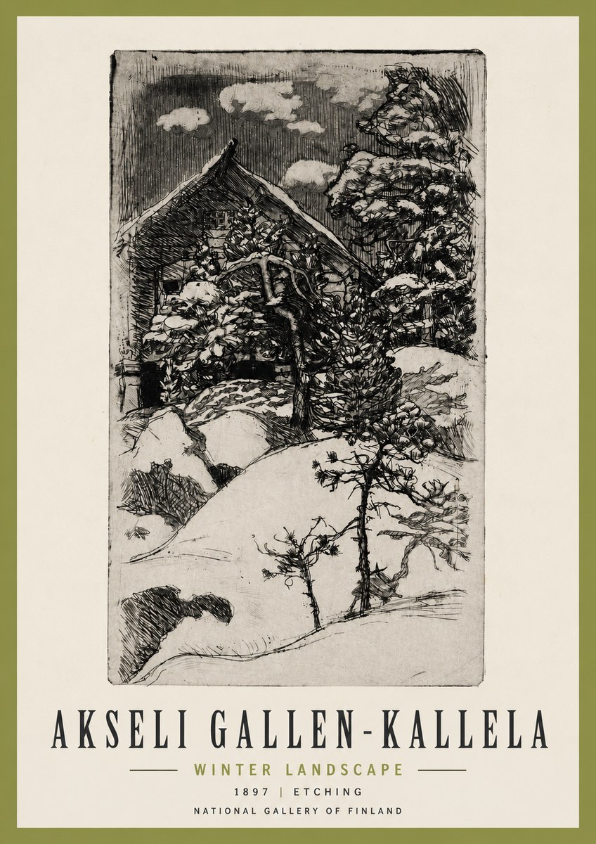 Akseli Gallen-Kallela Winter Landscape I No3 - Affiche