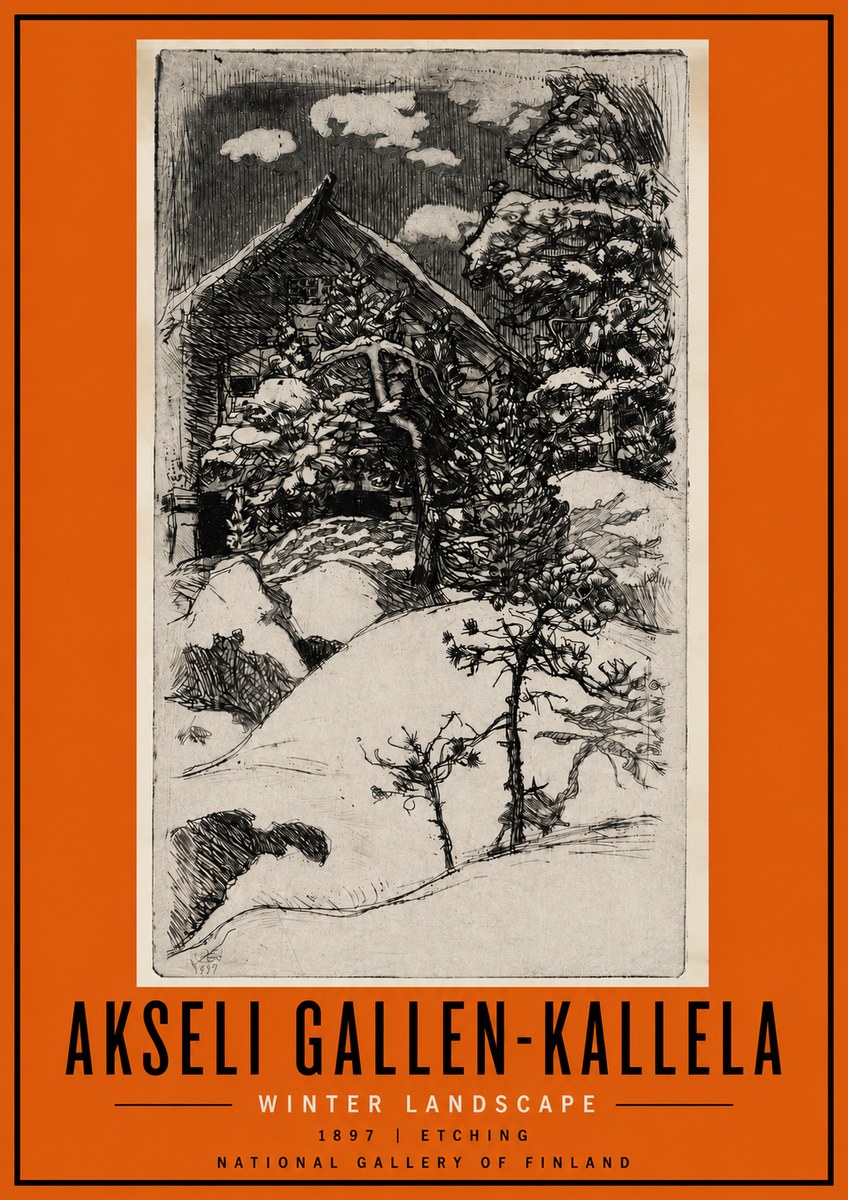 Akseli Gallen-Kallela Winter Landscape I No4 - Affiche