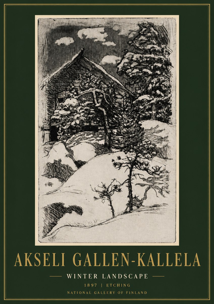 Akseli Gallen-Kallela Winter Landscape I No5 - Affiche