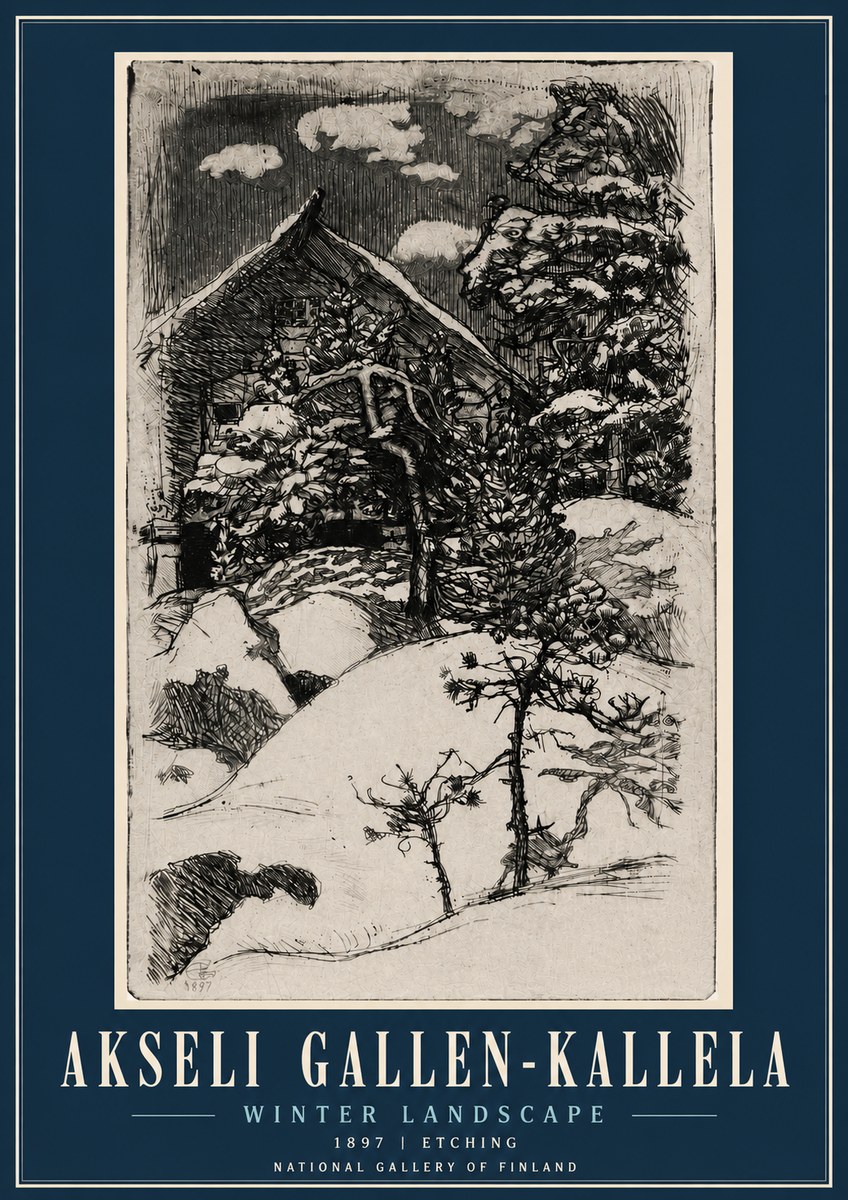 Akseli Gallen-Kallela Winter Landscape I No6 - Affiche