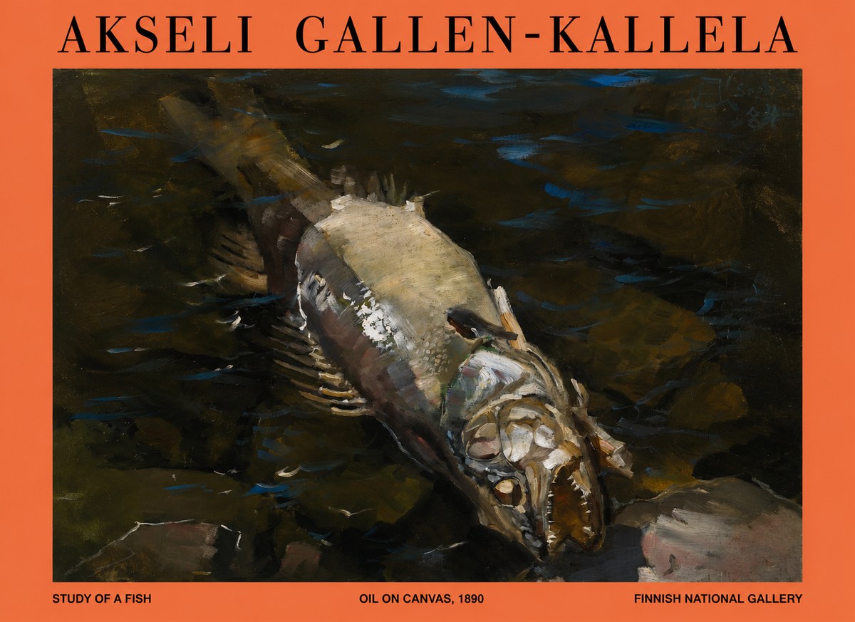 Akseli Gallen-Kallela Study of a Fish No1 - Affiche