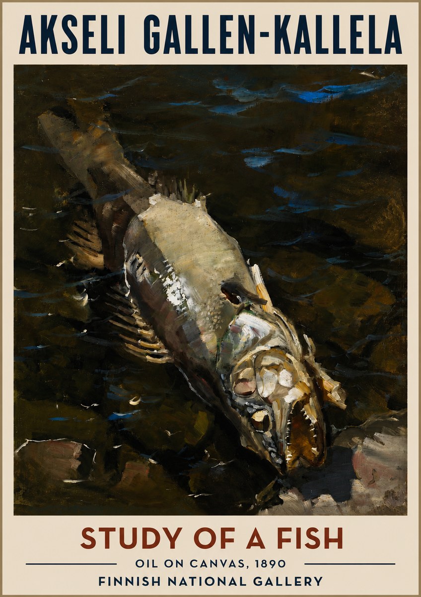 Akseli Gallen-Kallela Study of a Fish No3 - Affiche