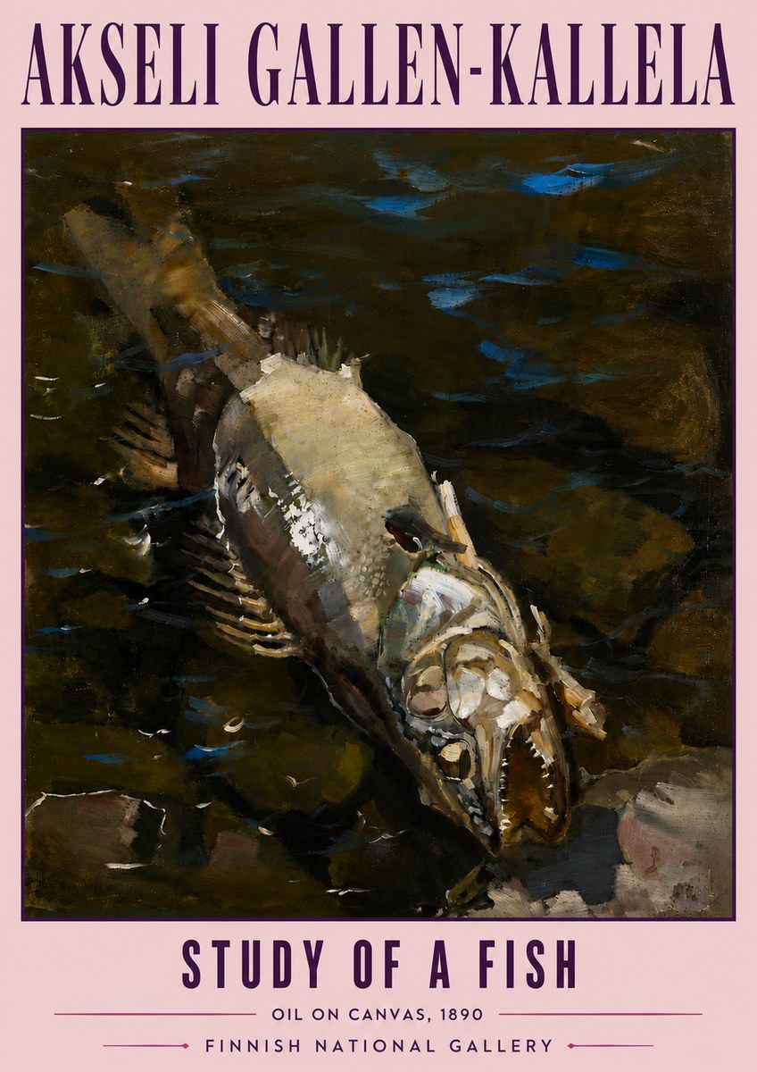 Akseli Gallen-Kallela Study of a Fish No5 - Affiche