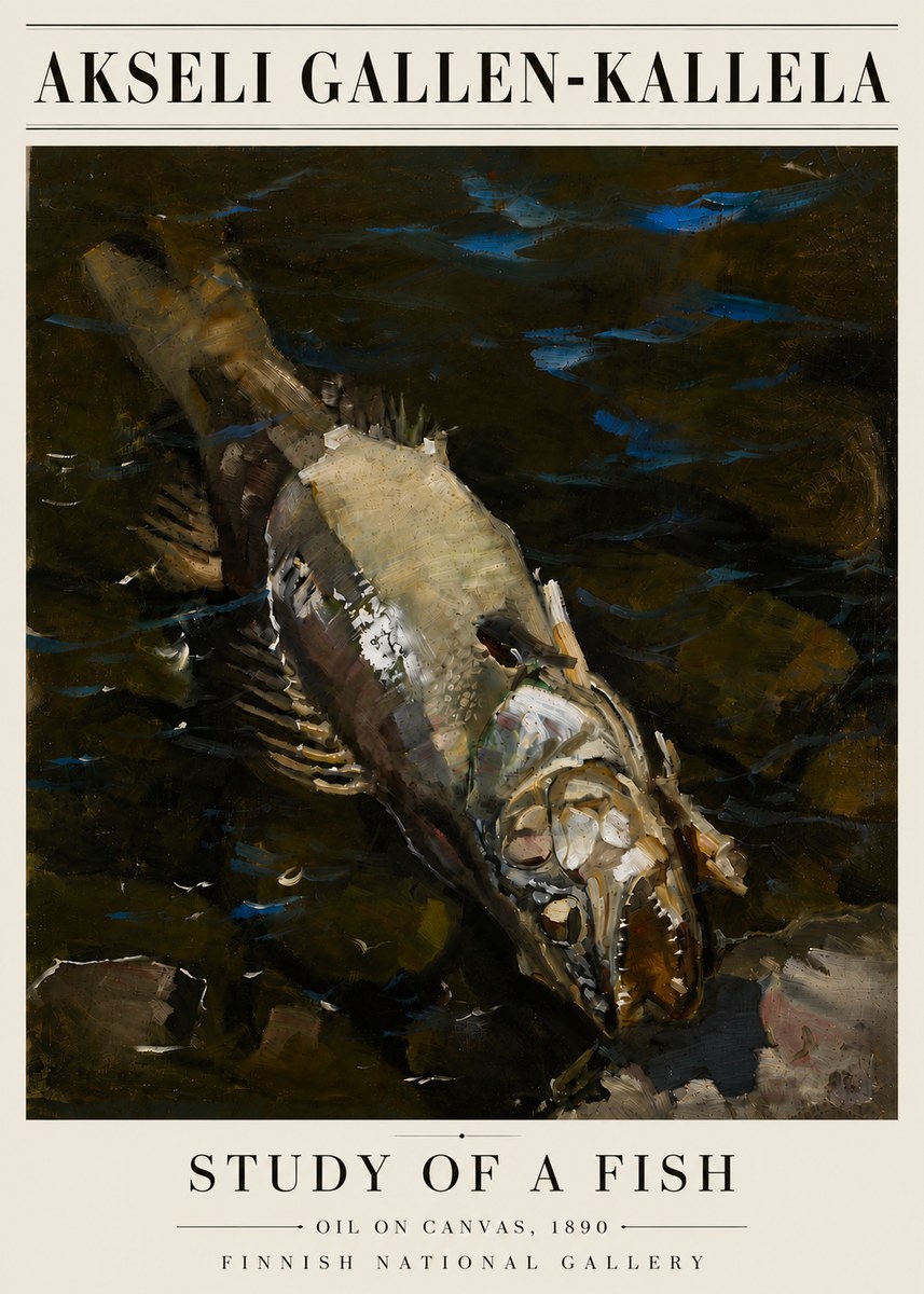 Akseli Gallen-Kallela Study of a Fish No6 - Affiche