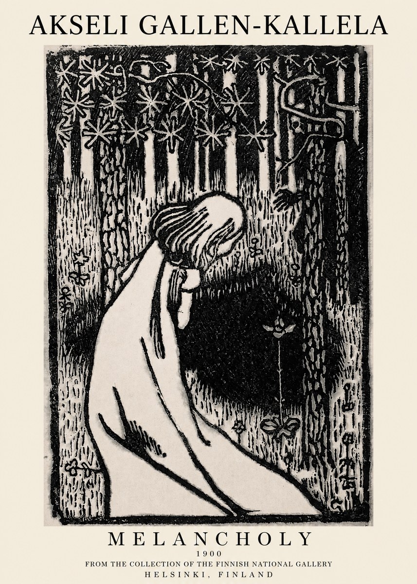 Akseli Gallen-Kallela Melancholy No1 - Affiche