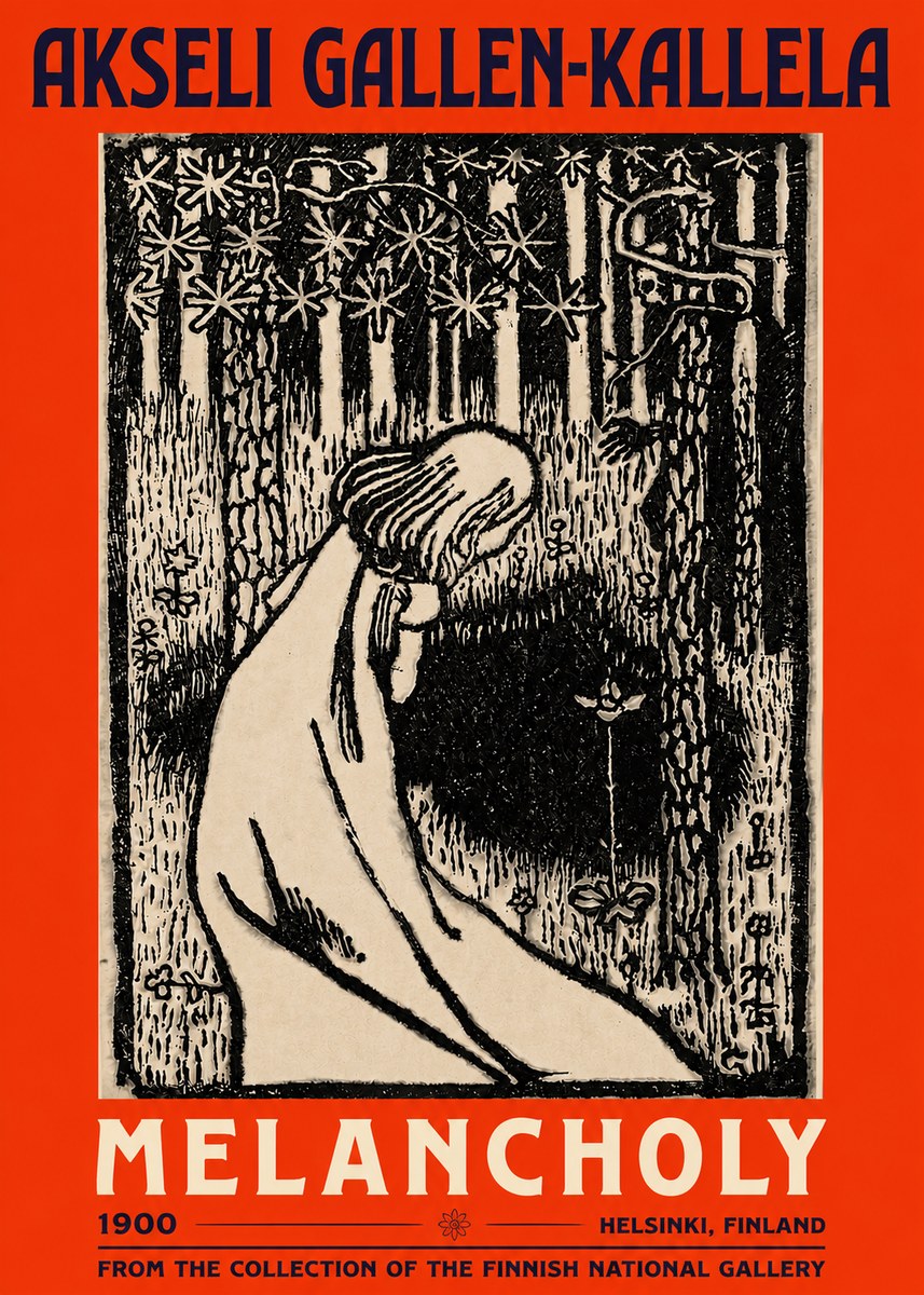 Akseli Gallen-Kallela Melancholy No3 - Affiche