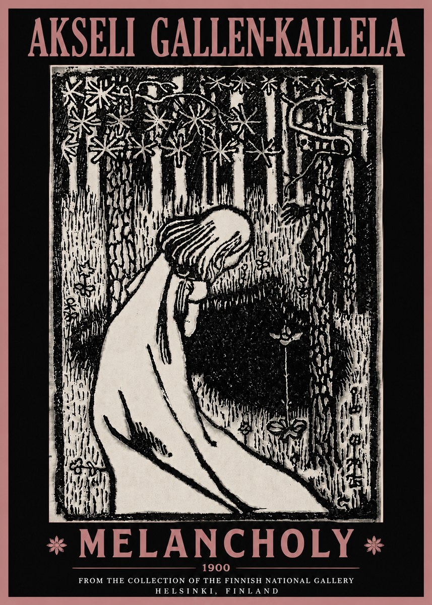 Akseli Gallen-Kallela Melancholy No4 - Affiche