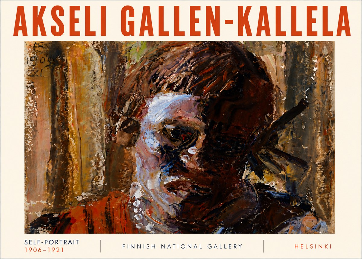 Akseli Gallen-Kallela Self-portrait, 1906-1921 No6 - Affiche