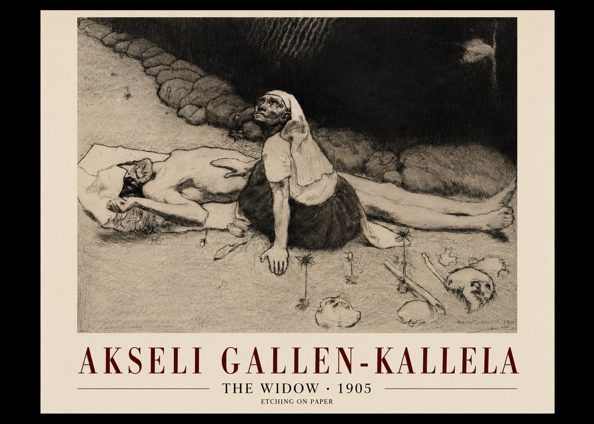 Akseli Gallen-Kallela The Widow No1 - Affiche