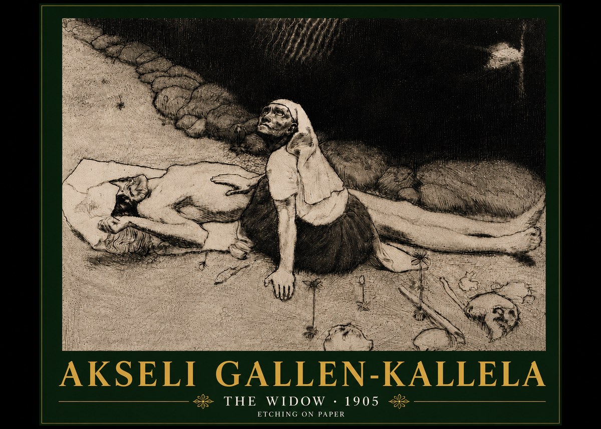 Akseli Gallen-Kallela The Widow No6 - Affiche
