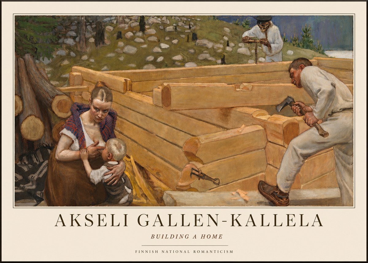 Akseli Gallen-Kallela Building a Home No1 - Affiche