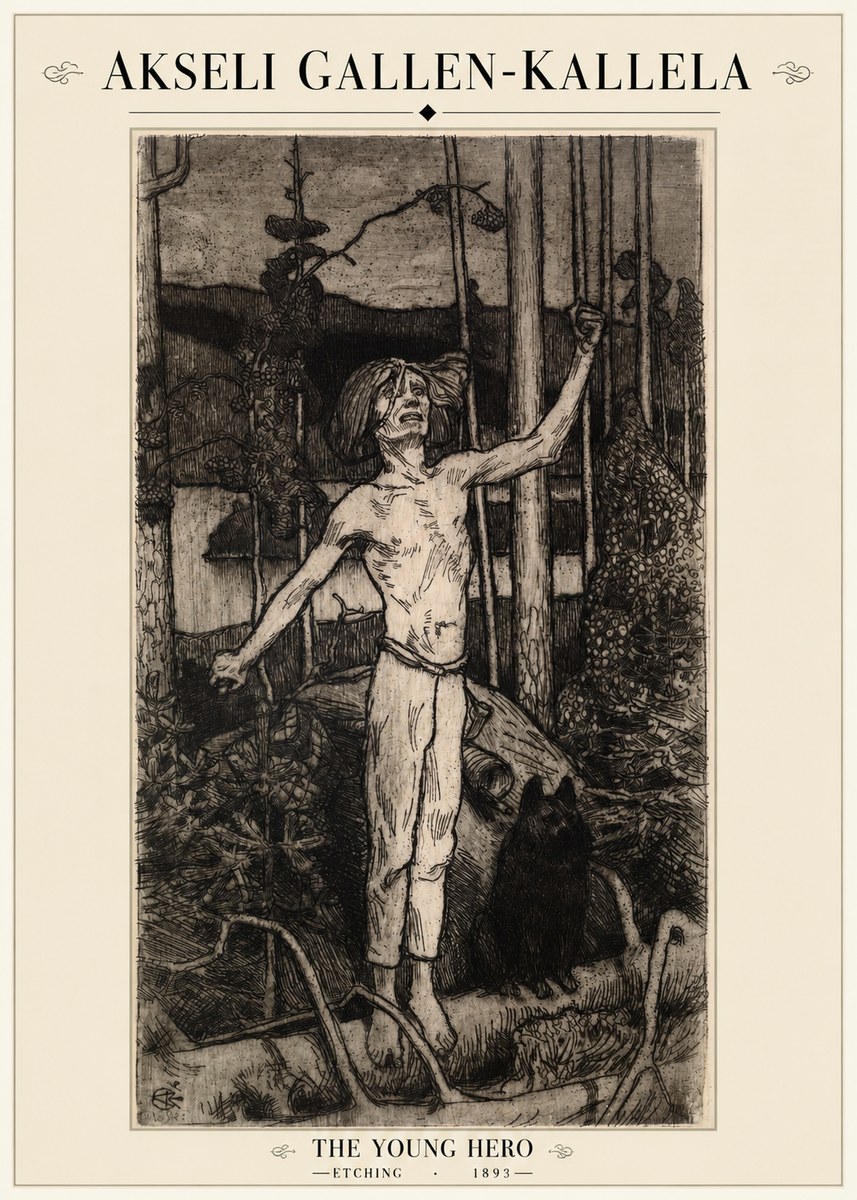 Akseli Gallen-Kallela The Young Hero No1 - Affiche