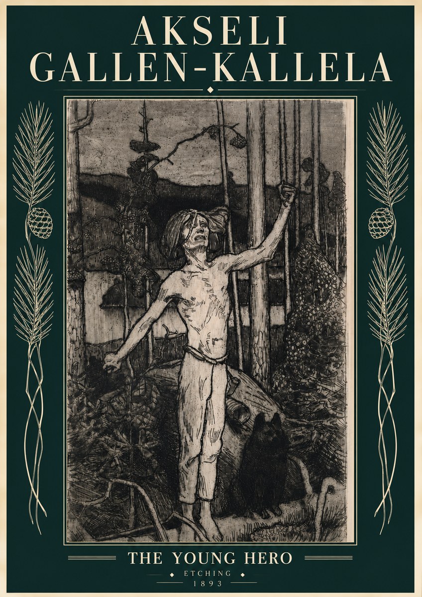 Akseli Gallen-Kallela The Young Hero No4 - Affiche