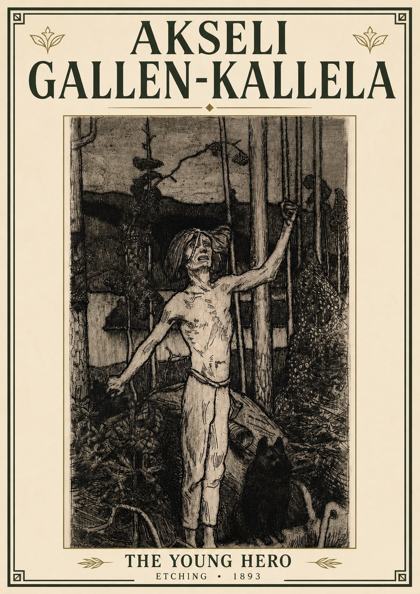 Akseli Gallen-Kallela The Young Hero No6 - Affiche