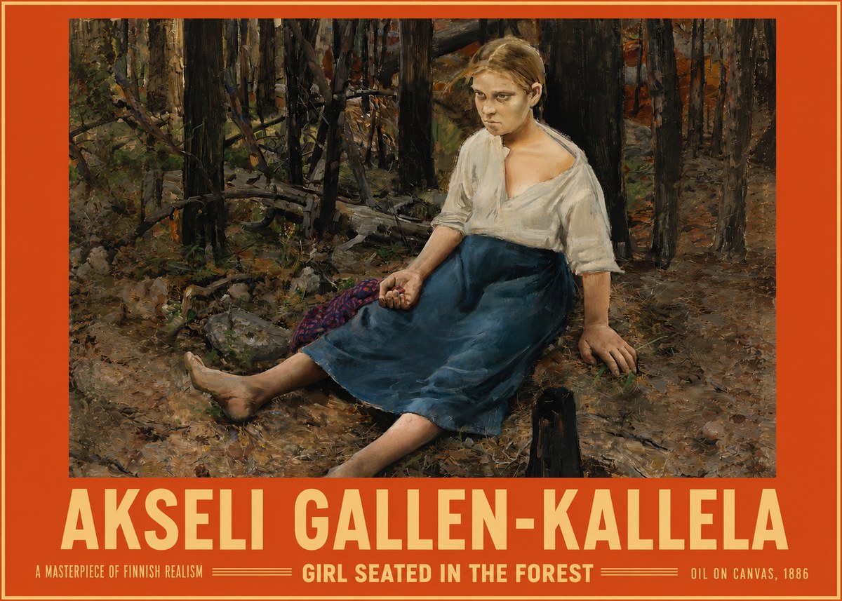 Akseli Gallen-Kallela The Little Berry Picker No6 - Affiche