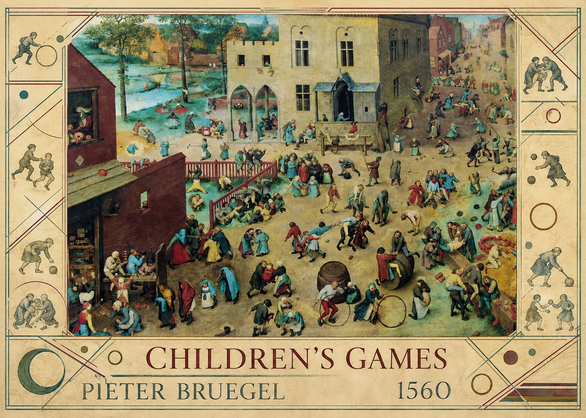 Pieter Bruegel Children's Games III No6 - Affiche