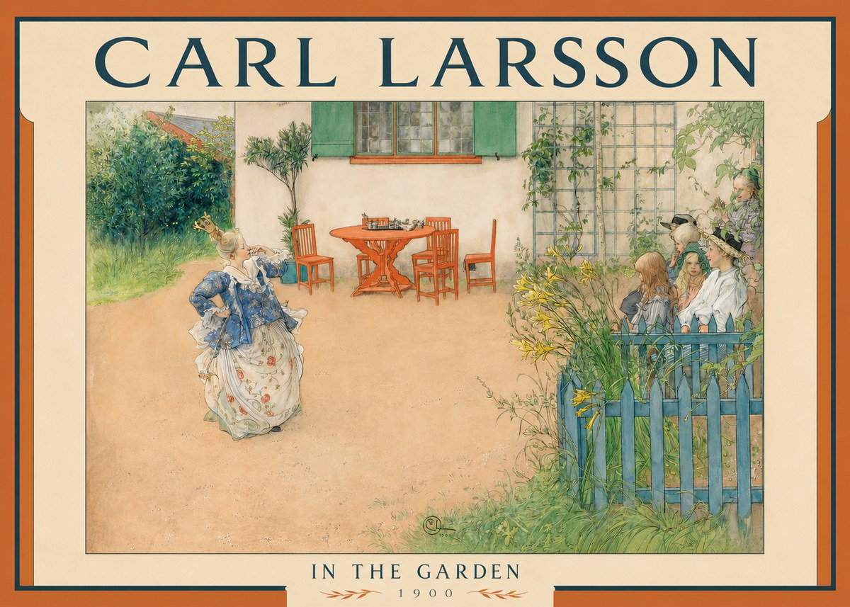 Carl Larsson In the Garden No2 - Affiche
