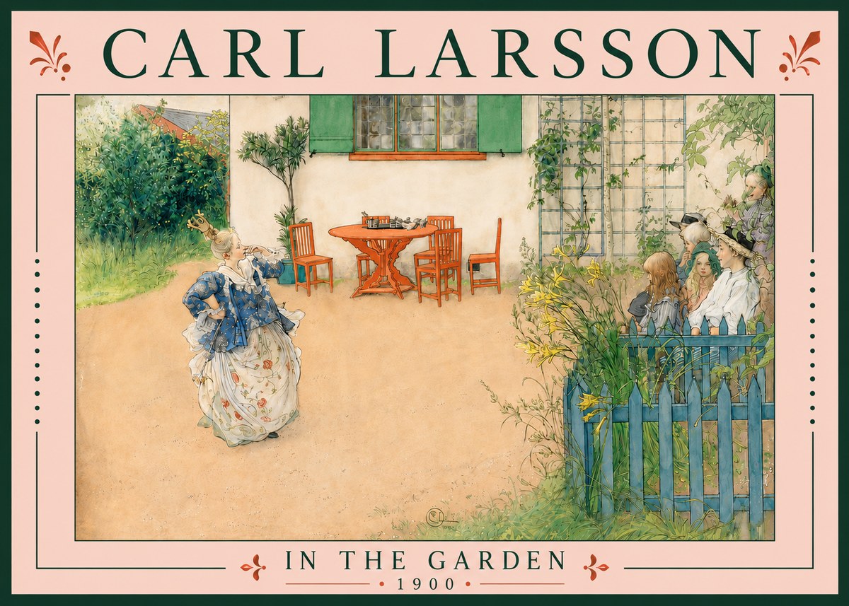 Carl Larsson In the Garden No5 - Affiche