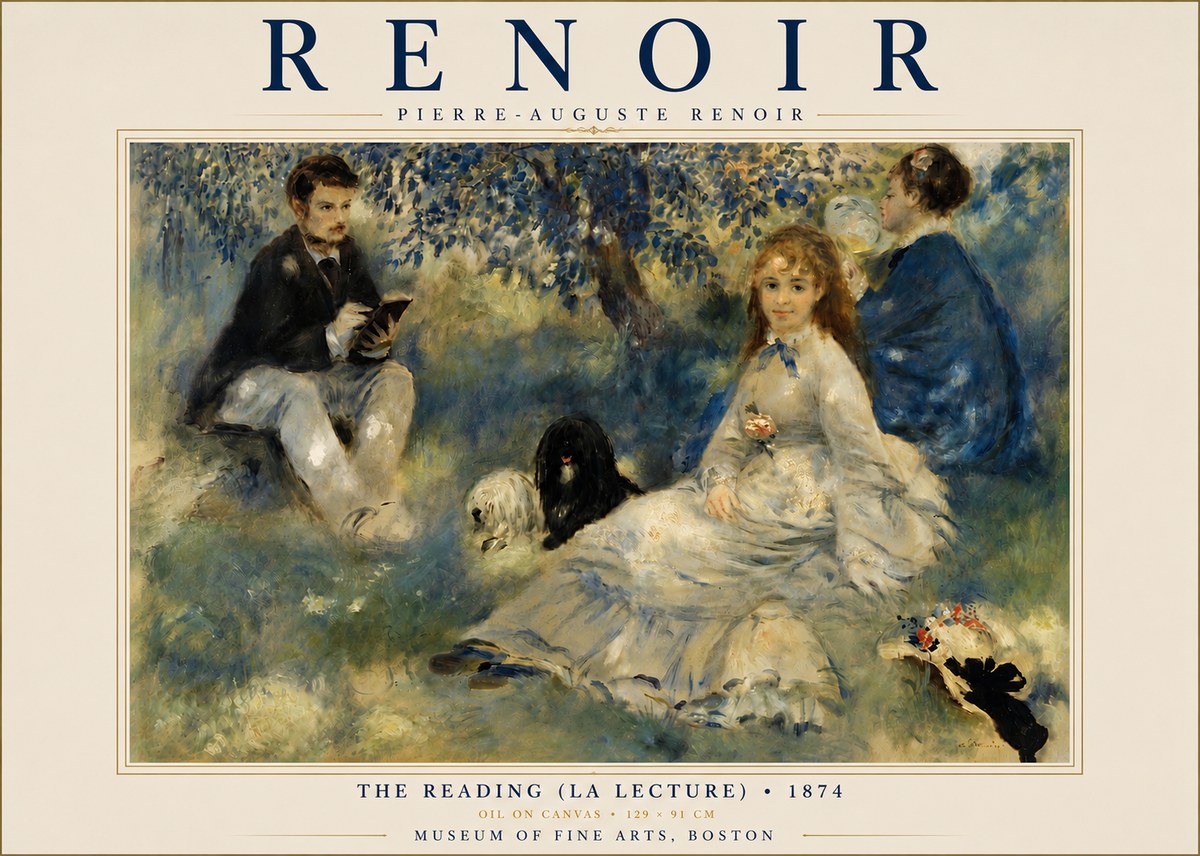 Renoir The Reading (La Lecture) No4 - Affiche