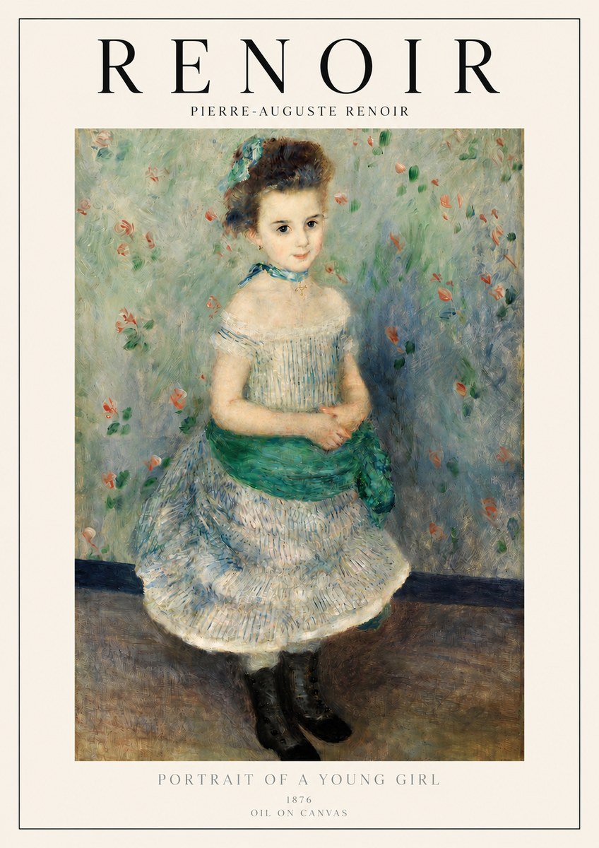 Renoir Portrait of a Young Girl I No3 - Affiche