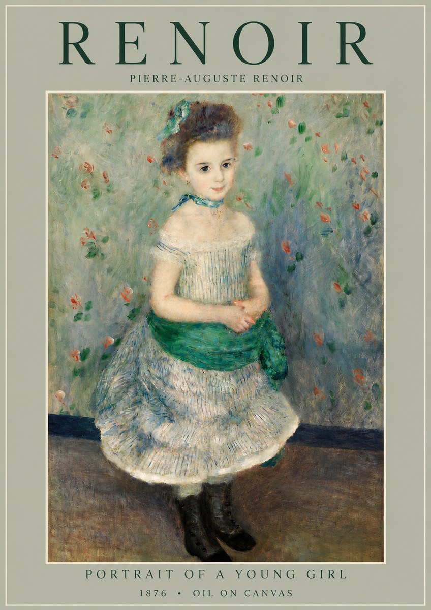Renoir Portrait of a Young Girl I No4 - Affiche