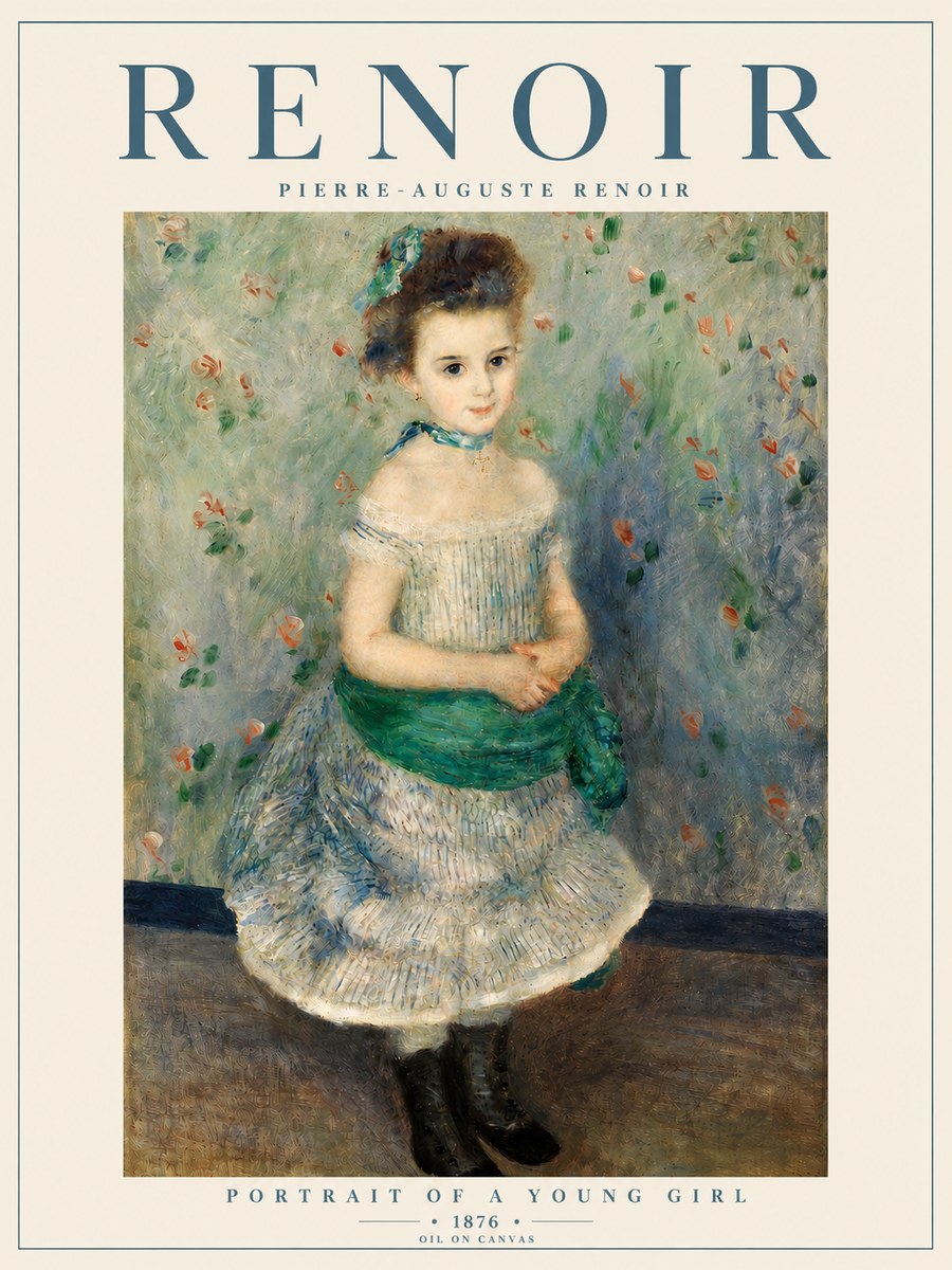 Renoir Portrait of a Young Girl I No5 - Affiche