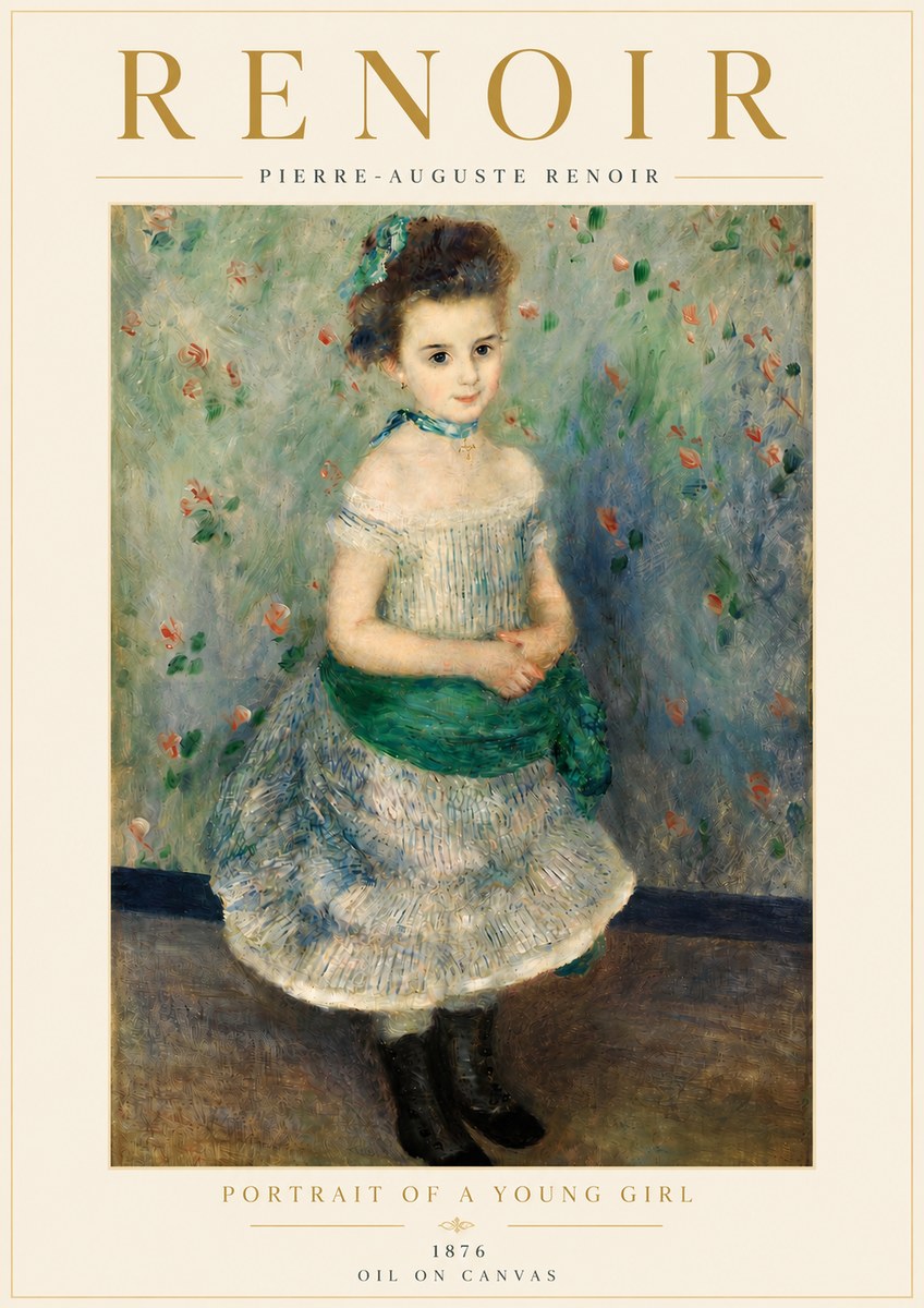 Renoir Portrait of a Young Girl I No6 - Affiche