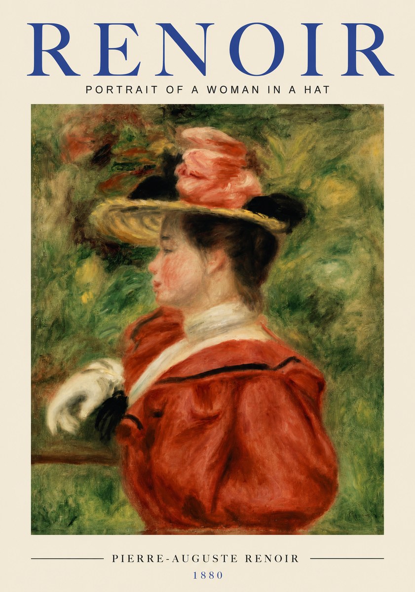 Renoir Portrait of a Woman in a Hat No3 - Affiche