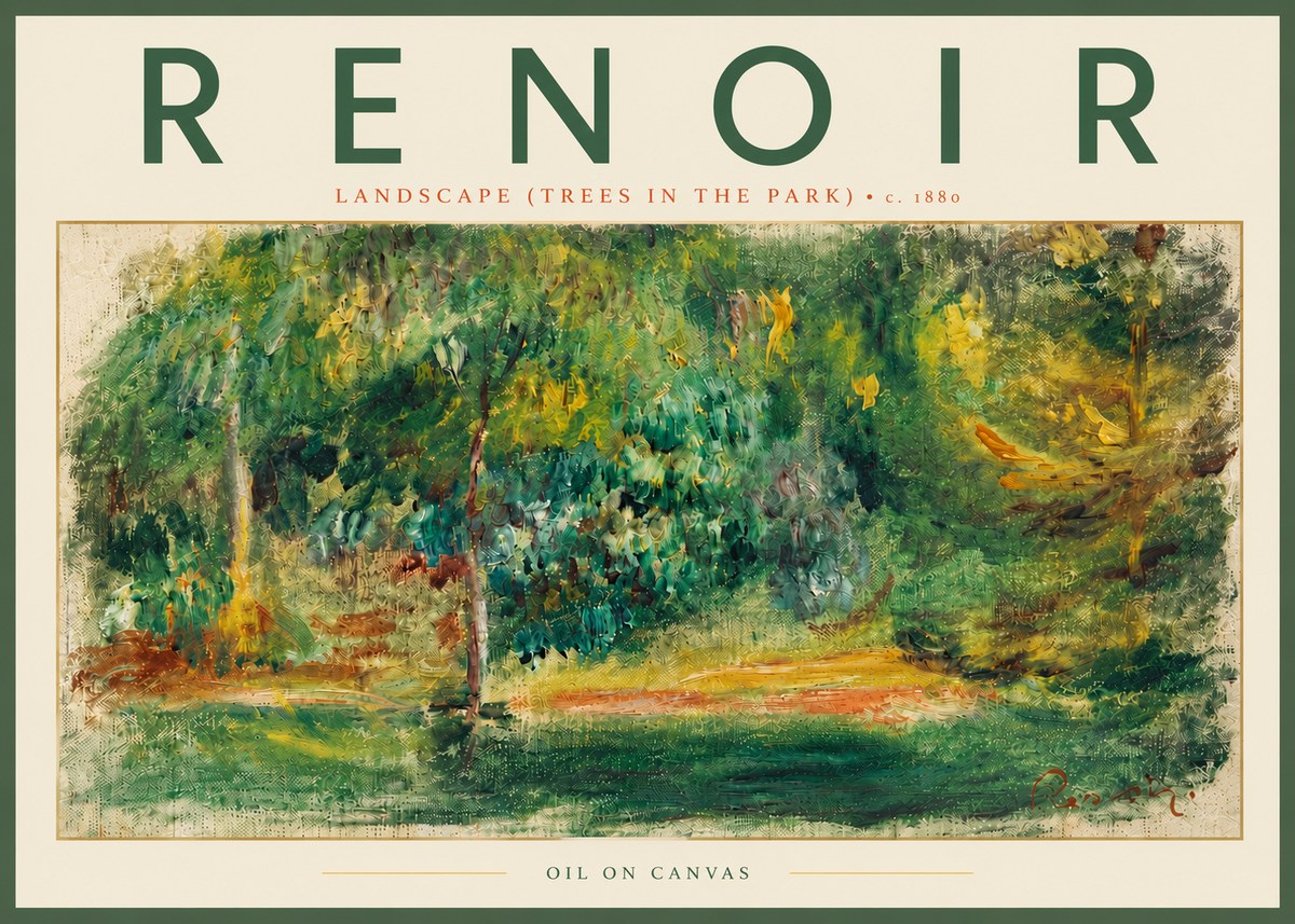 Renoir Landscape (Trees in the Park) No5 - Affiche