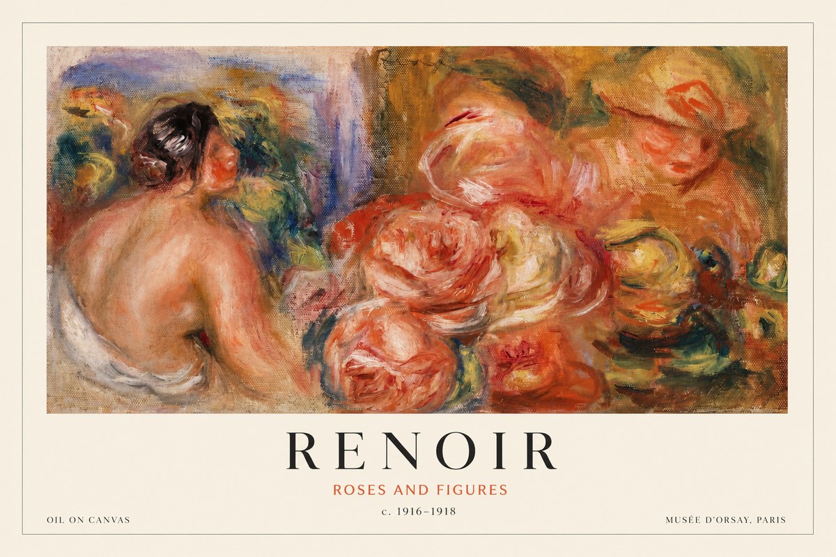 Renoir Roses and Figures No1 - Affiche