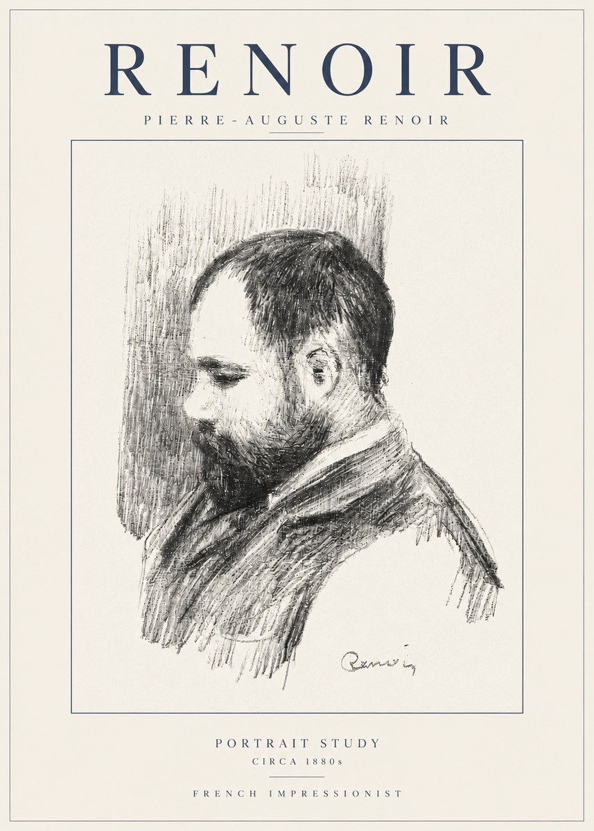 Renoir Portrait Study I No4 - Affiche