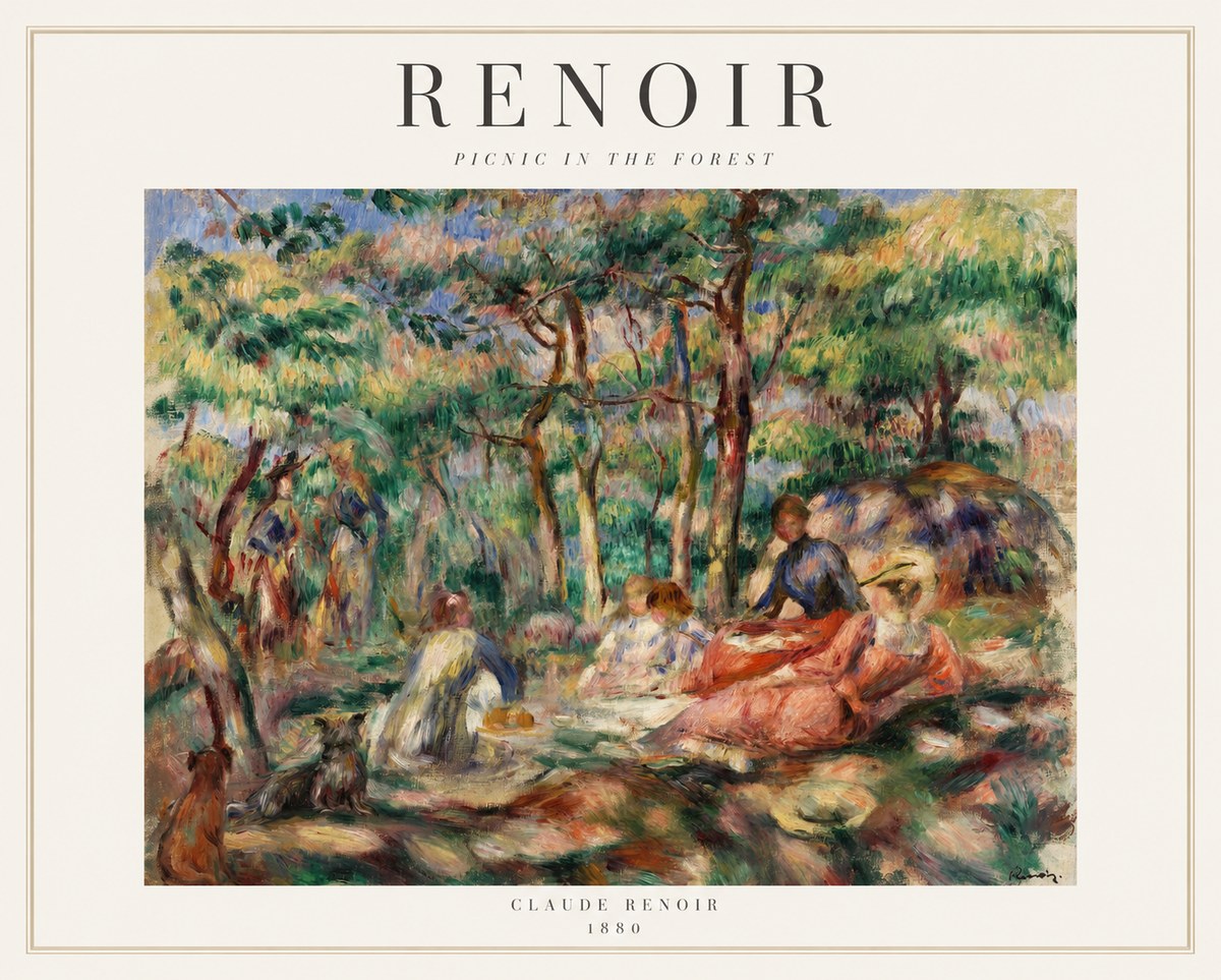 Renoir Picnic in the Forest No1 - Affiche